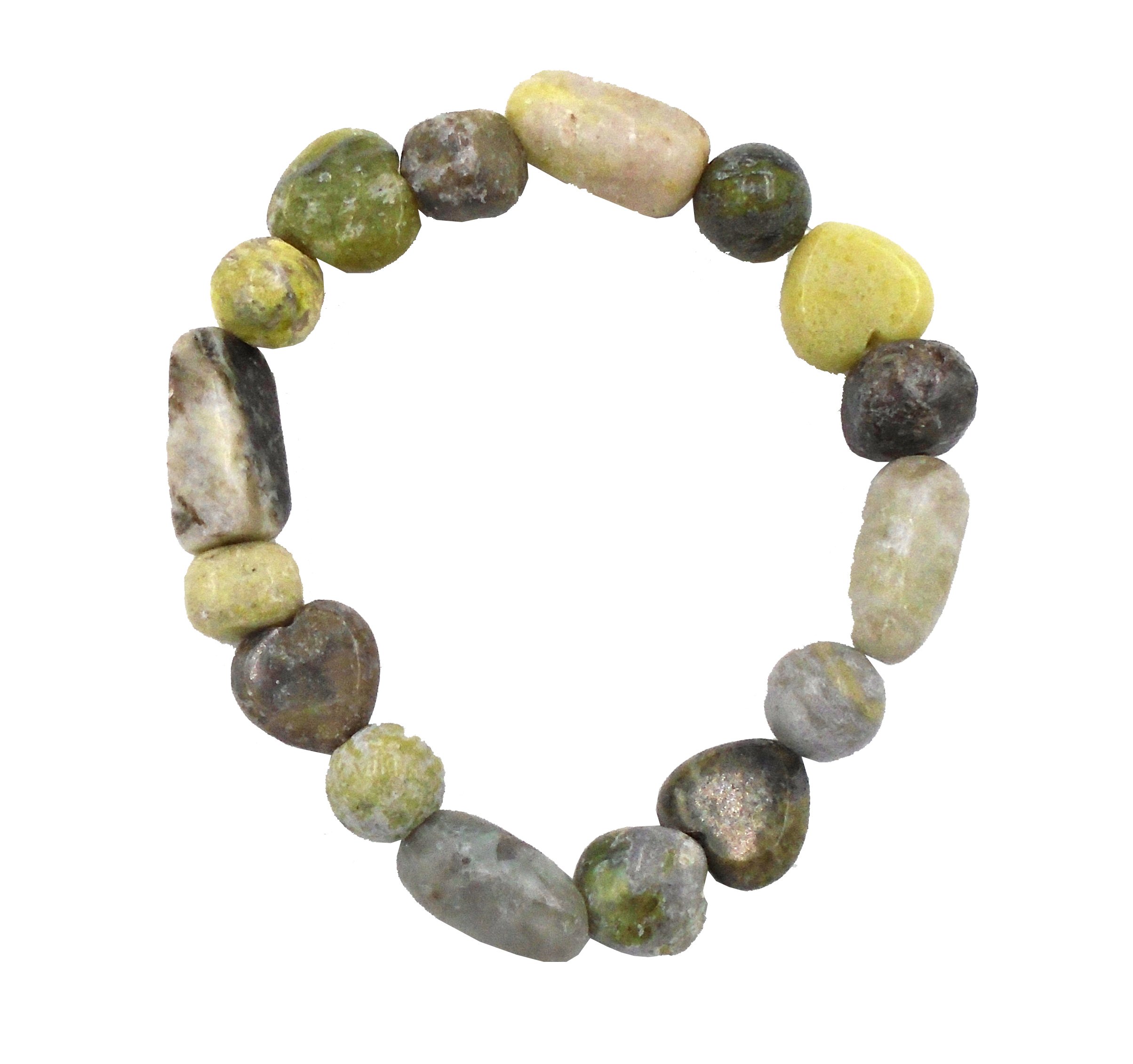 Irish Connemara Marble: Hearts and Rectangles Stretch Bracelet, Fits All…