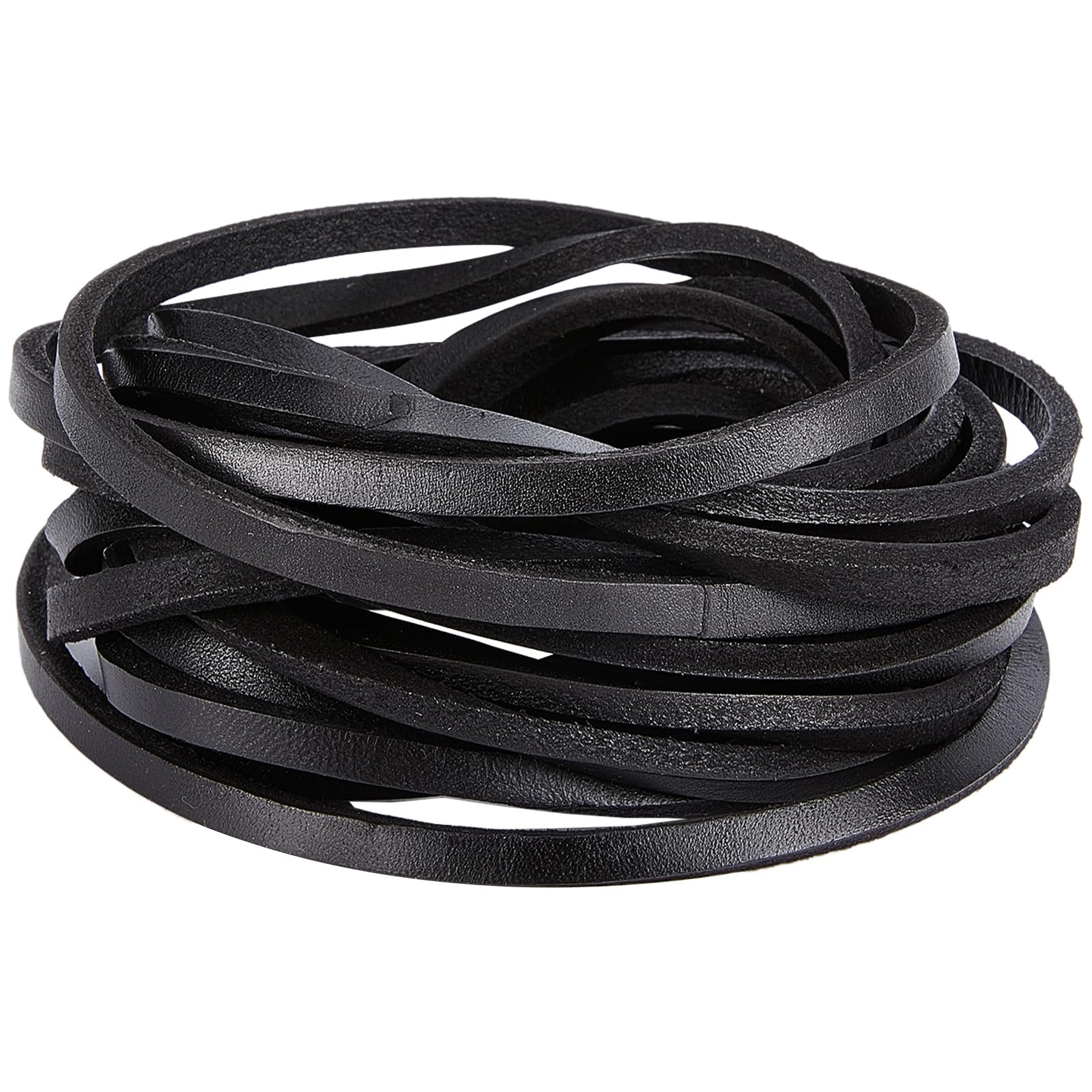 Black Laces DIY Genuine Cowhide Leather Strip Cord Lace Thong String ...