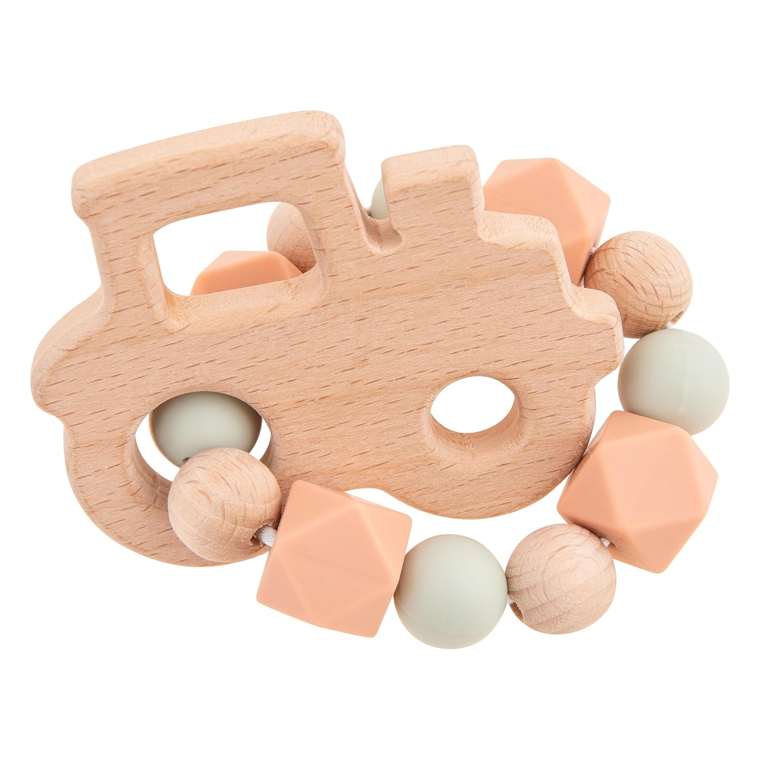 Stephen Joseph, Silicone Teether, Natural Wood Teether, Farm - Image 2