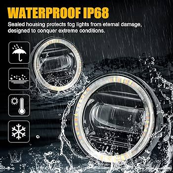 ZIMA ライト Amazon.com: SUPAREE LED Fog Lights with Halo Ring White DRL