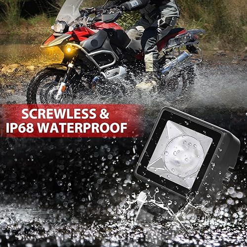 Miniatura 4 de LTEODCHEW 2 Inch Mini LED Light Pods 2PCS 5,000LM Spot Beam Driving Lights with Amber DRL, IP68 Waterproof LED Fog Lights Ditch Lights for Jeep