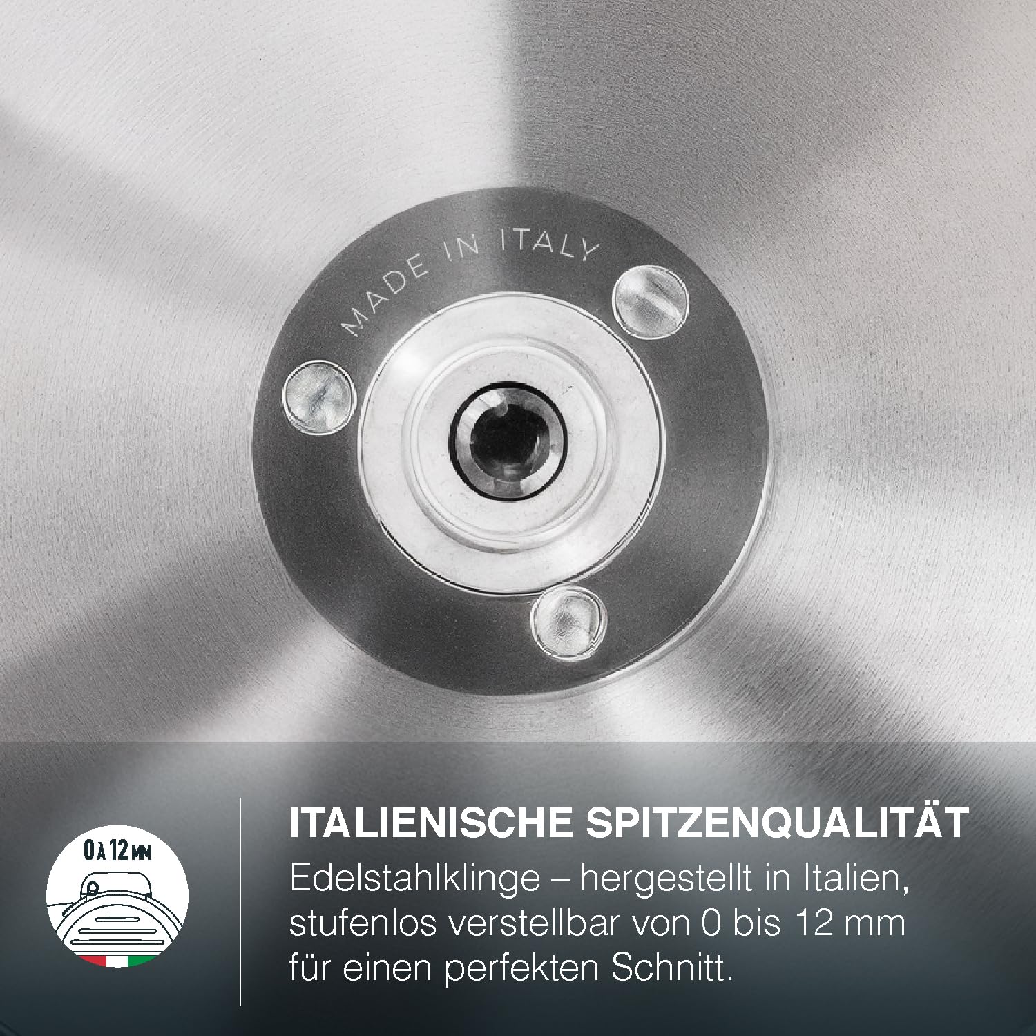 H.Koenig Elektrischer Fleischschneider MSX254, Wurstwaren, professionell, präzise,Schnitt 0-12 mm,Klinge 25 cm,eingebauter Schärfer,breite Platte,282 rpm, Rot