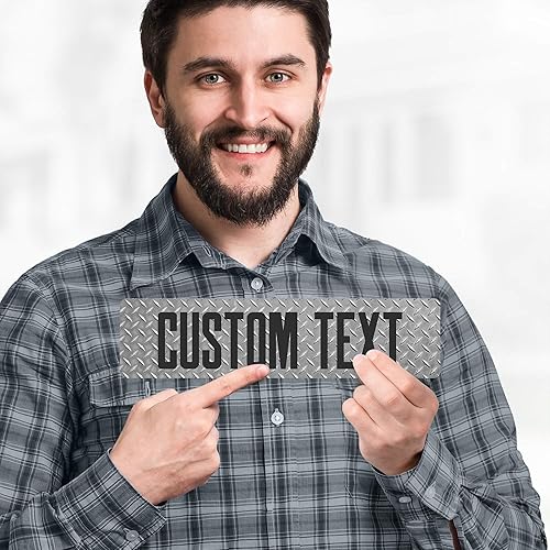 Miniatura 1065 de My Sign Center - Letrero personalizado, 11 colores de fuente, 13 estilos de fuente, 4 opciones de agujero, 22 tamaños, 8 x 32 pulgadas, sin óxido,