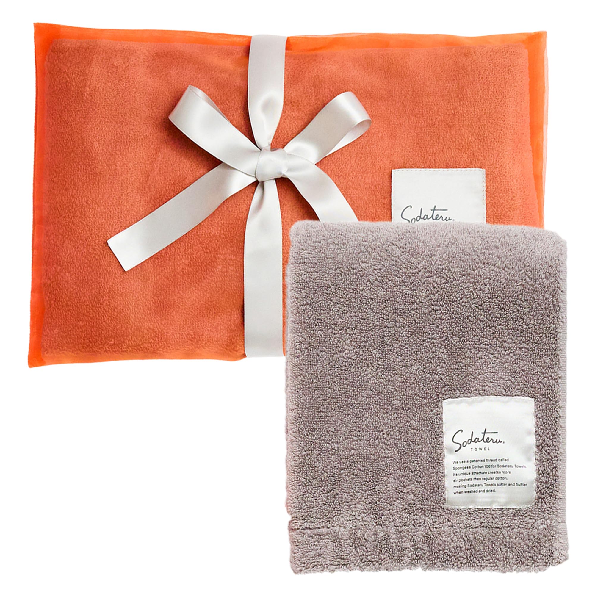 育てるタオル CHEER LOOM Mini Bath Towel with Original Bag Perfect for Birthday Gifts or Moving Celebrations 40×100cm 100% Cotton (Warm Gray) : Home & Kitchen