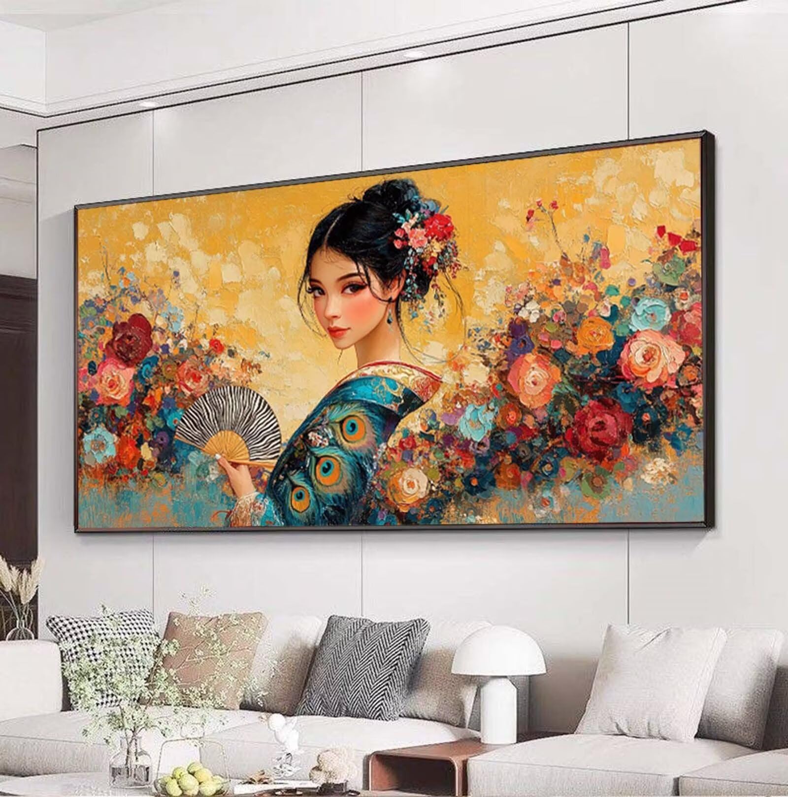Diament Malarstwo Dorosły Duży Format Japonia, 5D Diament Haft Diamentowy Kompletny zestaw, DIY Kobieta Ścieg krzyżykowy Cyrkonie Diament Sztuka Kreatywne wypoczynek Dorośli, Dekoracja ścienna do domu