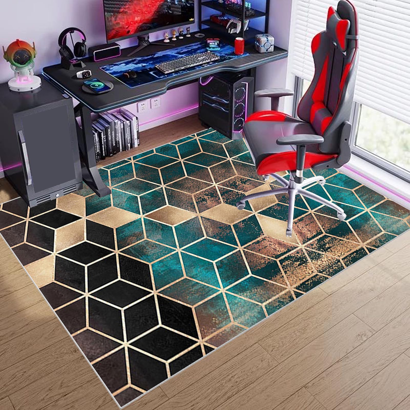 Protector Suelo Silla Ruedas Antideslizante Alfombra Silla Gaming Alfombra Oficina para Silla con Ruedas Alfombra Silla Escritorio Alfombra Protectora Suelo Silla Alfombra Gamer 150 x 180 cm