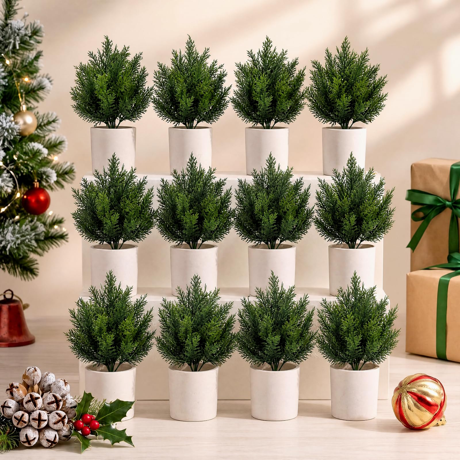 Photo 1 of Threehoney 12 Pack Artificial Cedar Topiary