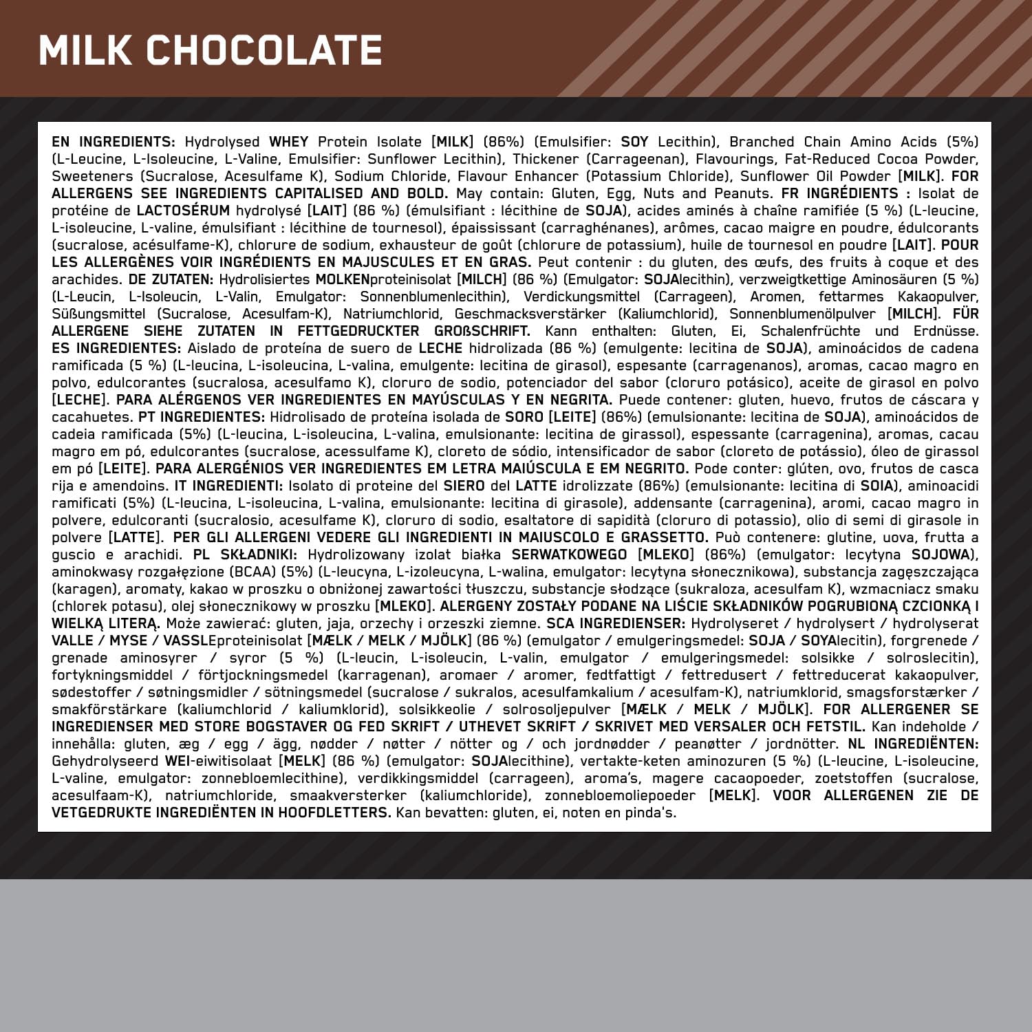Optimum Nutrition Platinum Hydro Whey, Proteine in Polvere Whey Isolate Idrolizzate, Powder con Aminoacidi Essenziali, Glutammina e BCAA, Gusto Cioccolato al Latte, 40 Porzioni, 1.6 kg