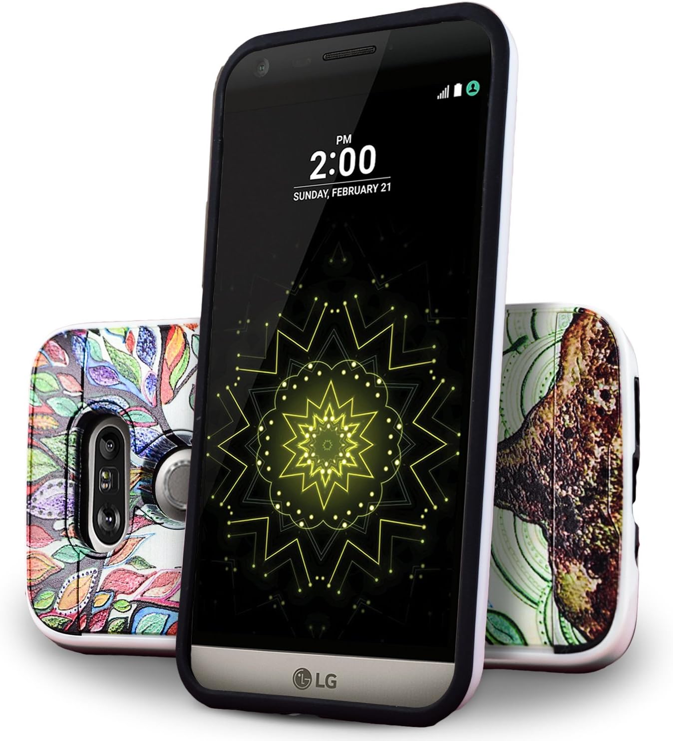 LG G5 Case, Dual Layers Phone Cover Bundled with [HD Screen Protector] Hybird Shockproof and Circlemalls Stylus Pen (Lucky Tree)