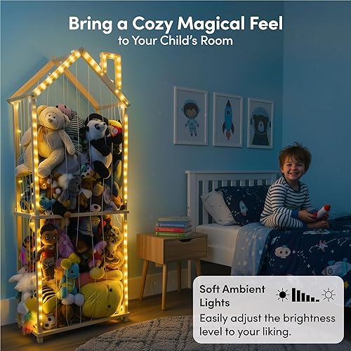 Miniatura 6 de PUTSKA Zoo de almacenamiento de animales de peluche extra grande – Soporte y organizador de animales de peluche de madera, almacenamiento de