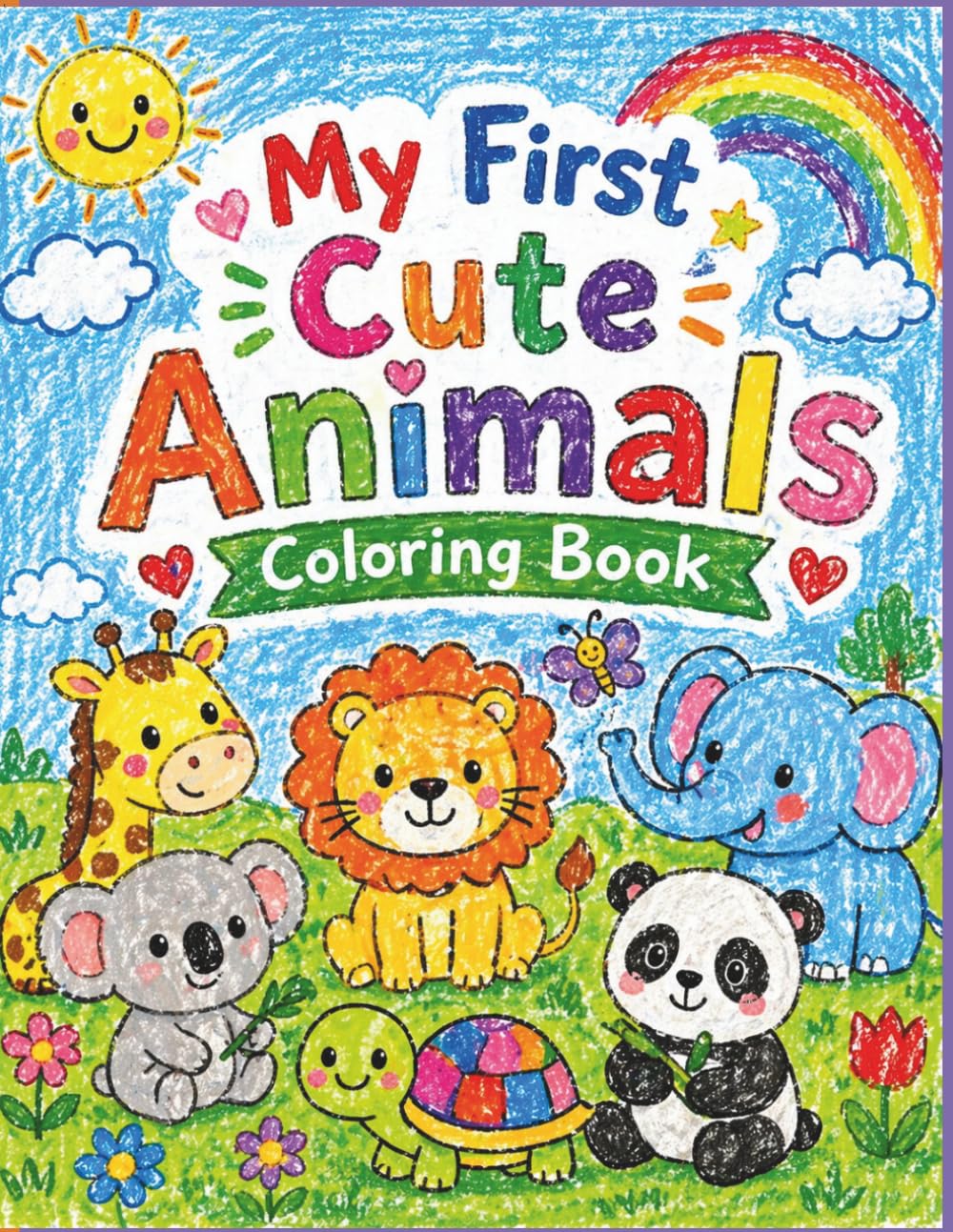 My First Cute Animals Coloring Book: Fun and Easy Coloring Pages for Toddlers Ages 1–3