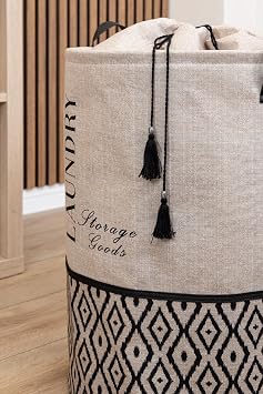 BOHE Round Bag Organizer Dirty Laundry Toy Basket Organizer
