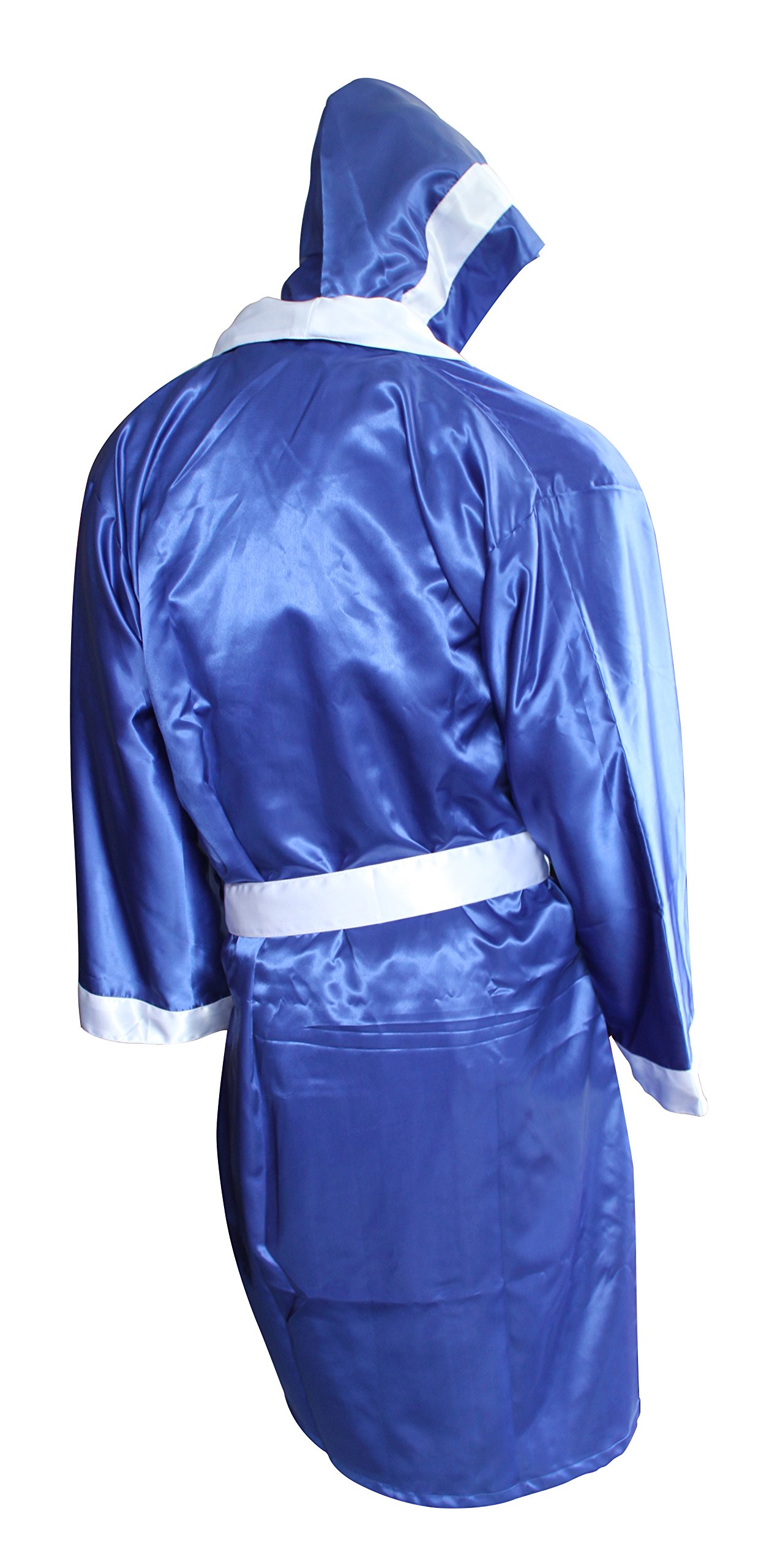 Lisaro Boxermantel mit Kapuze aus Satin blau_weiss