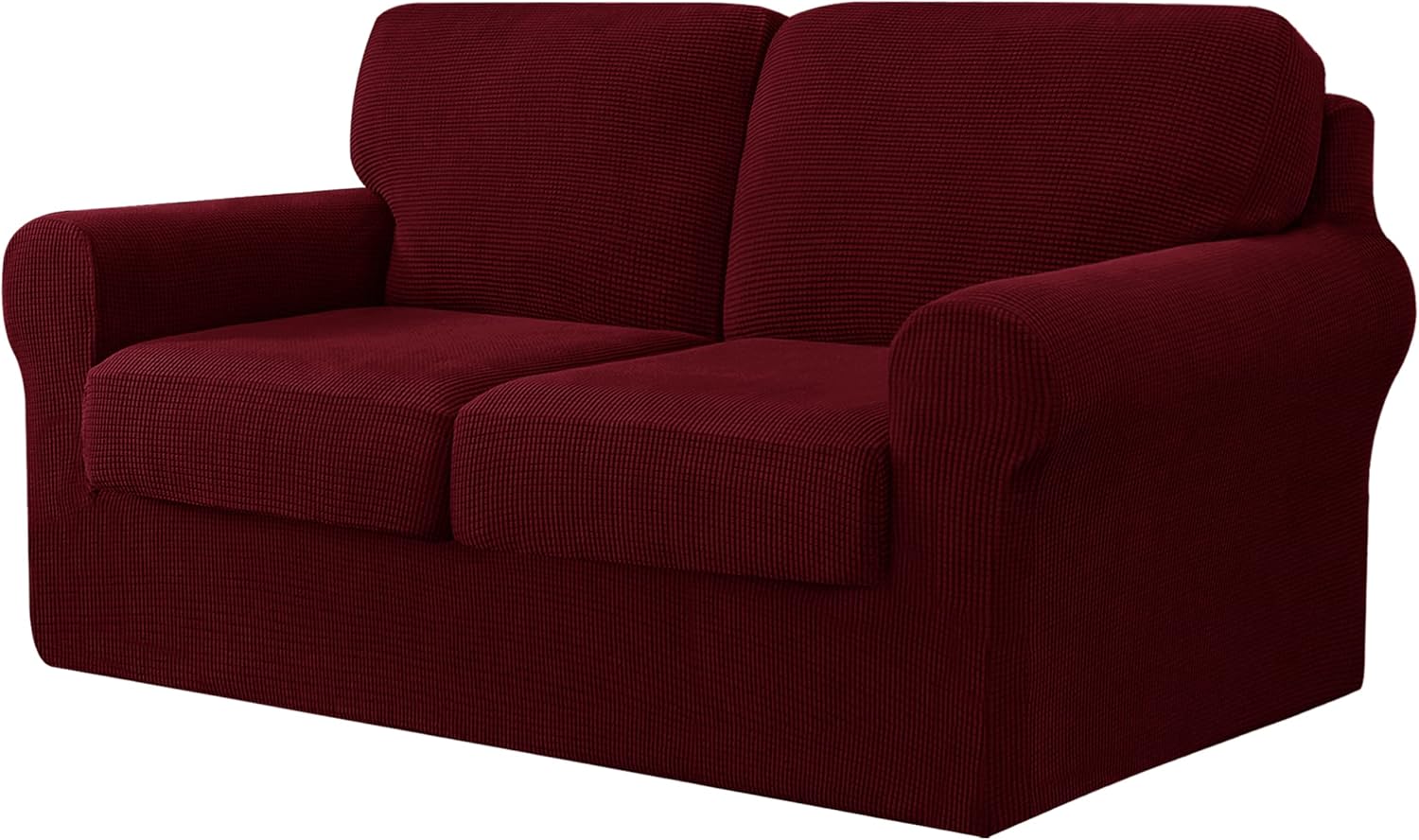 CHUN YI 5 Pieces Stretch Sofa Cover 2 Seater with Two Separate Cushions