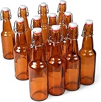 Vista 1 de Cocktailor Botellas de cerveza Grolsch de vidrio (paquete de 12, 11 oz./11.2 fl oz), sellado hermético con tapa abatible/tapones abatibles