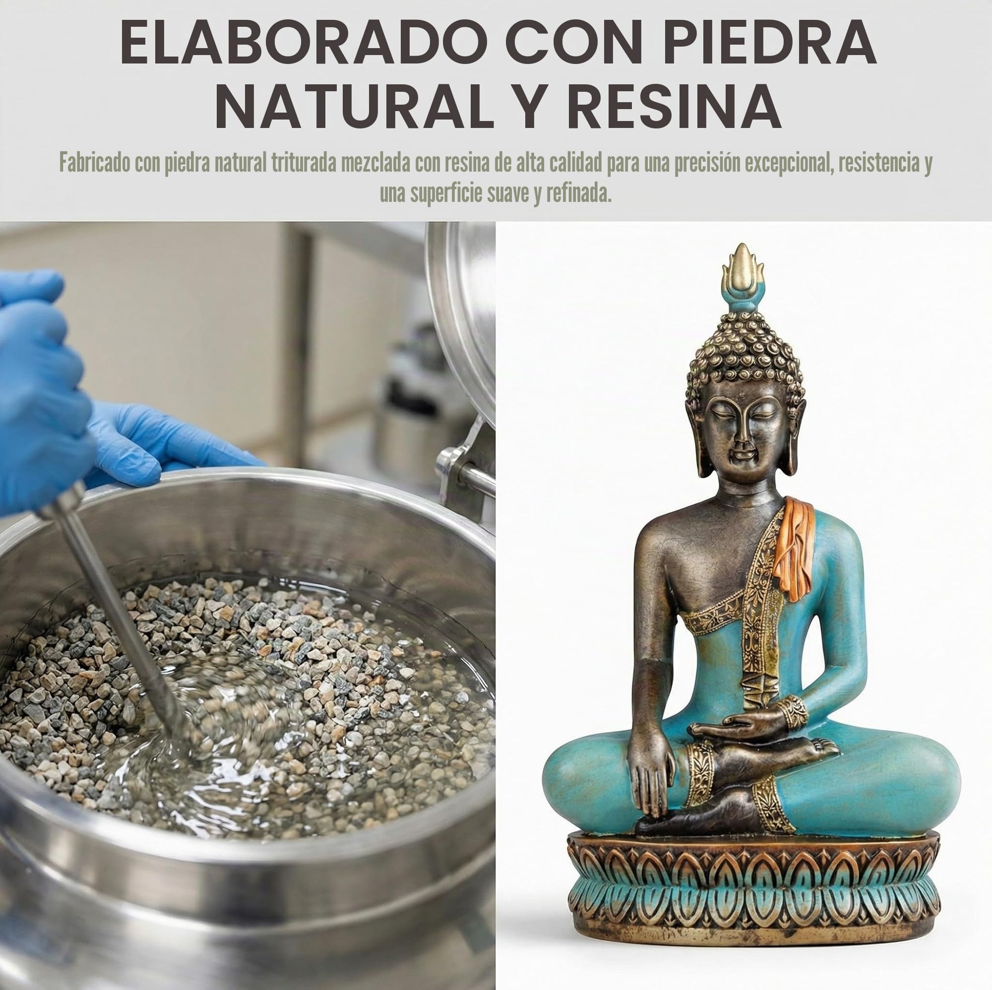 25DOL - Figura de Buda para hogar, de 31,75 cm (Momento de la iluminación), coleccionables y Figuras, decoración de meditación Espiritual para salón, Zen, Yoga, hindú, Asia Oriental