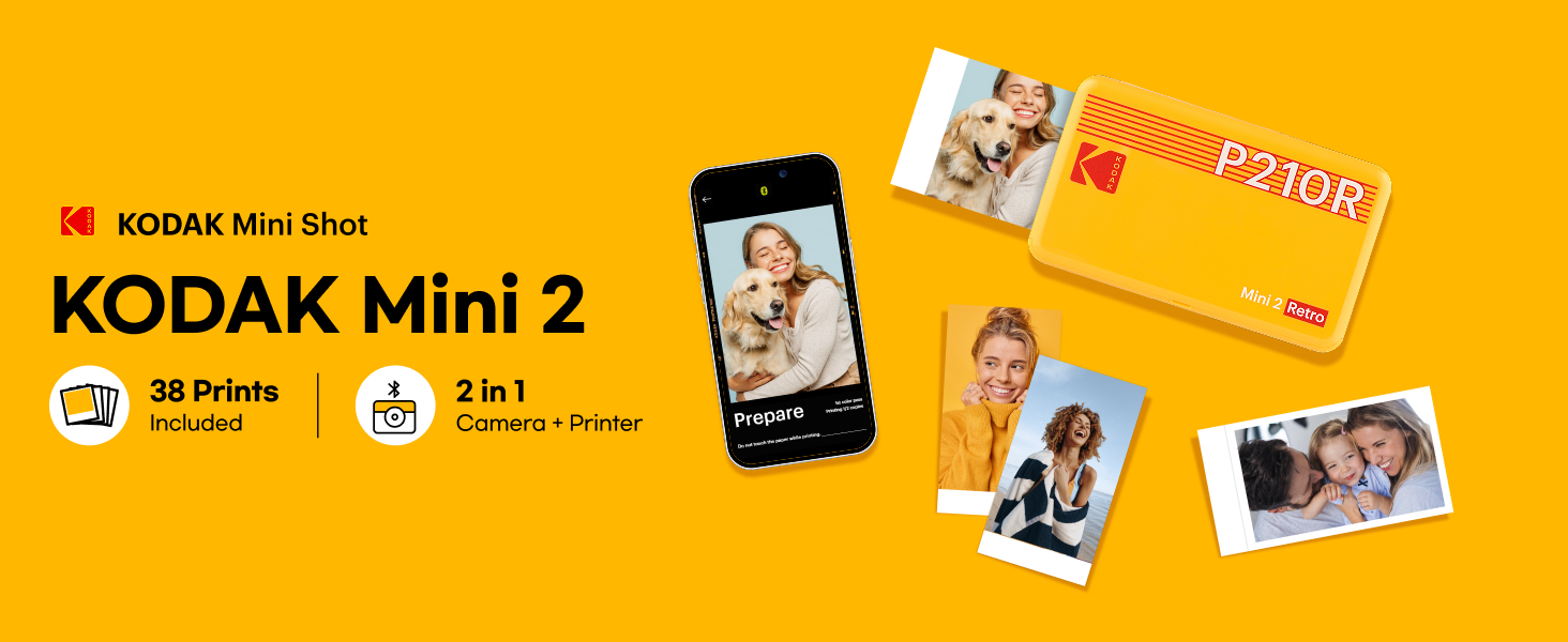 Amazon.com : KODAK Mini 2 Retro 2x3 Portable Photo Printer, 4PASS