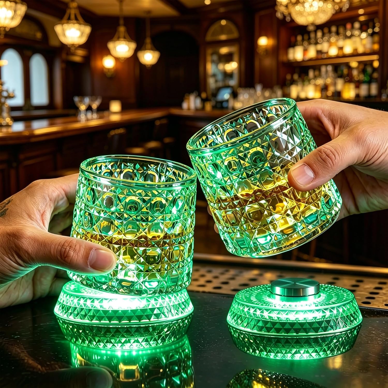 Spinning Whiskey Glass 360° Rotating Light-Up Whiskey Tumblers image 3