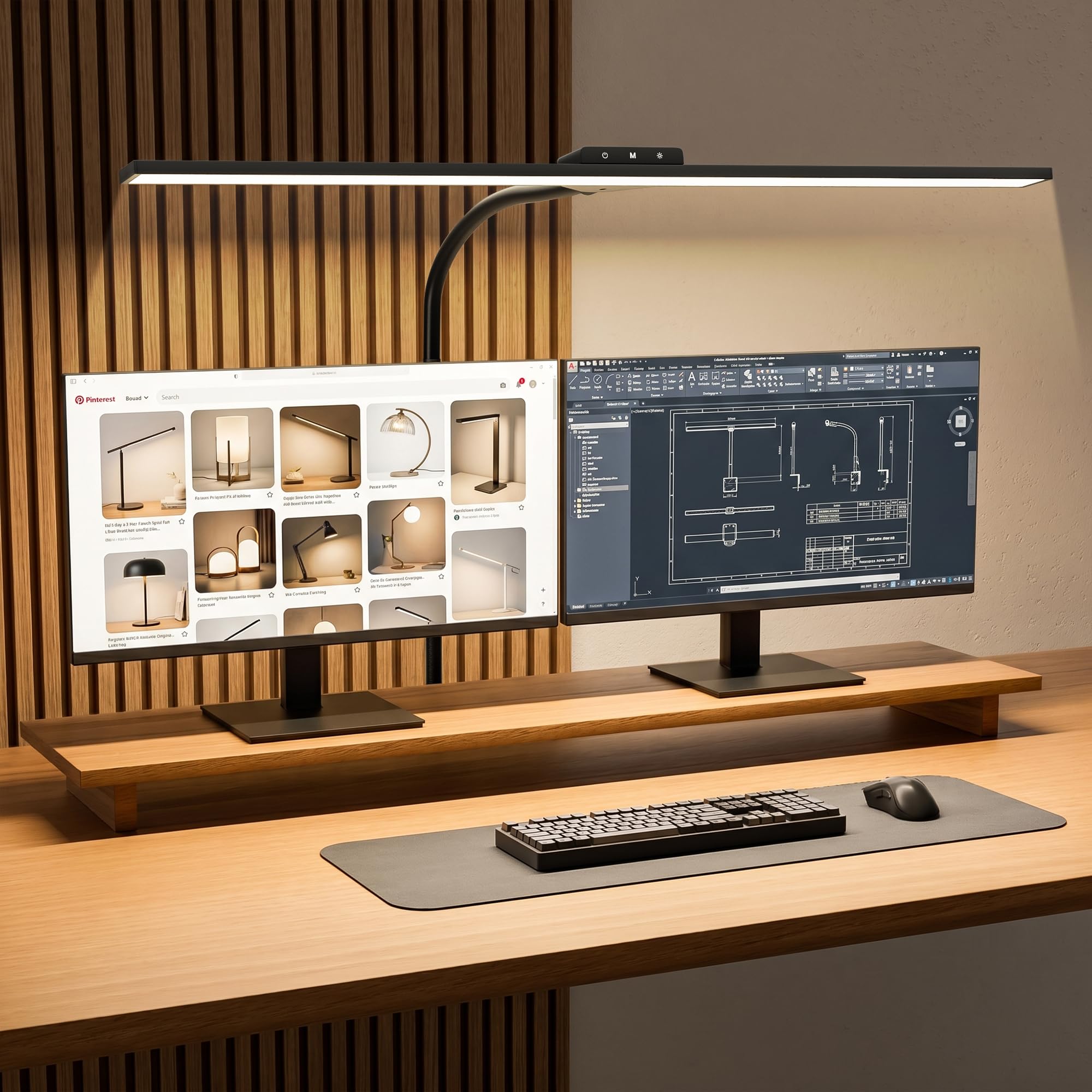 Lampada da scrivania LED con morsetto, lampada per monitor dimmerabile con 5 temperature di colore e 5 livelli di luminosità, collo di cigno, luce delicata per gli occhi, home office e studio