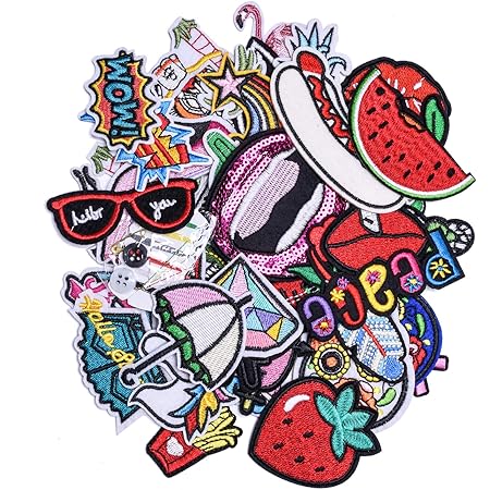 Amazon Wlkq 40枚 アイロンワッペン 人気セット アイロン付けまたは縫い付ける 刺繍 手作りアップリケ アイロン Qm 15 40pcs ワッペン アップリケ 通販