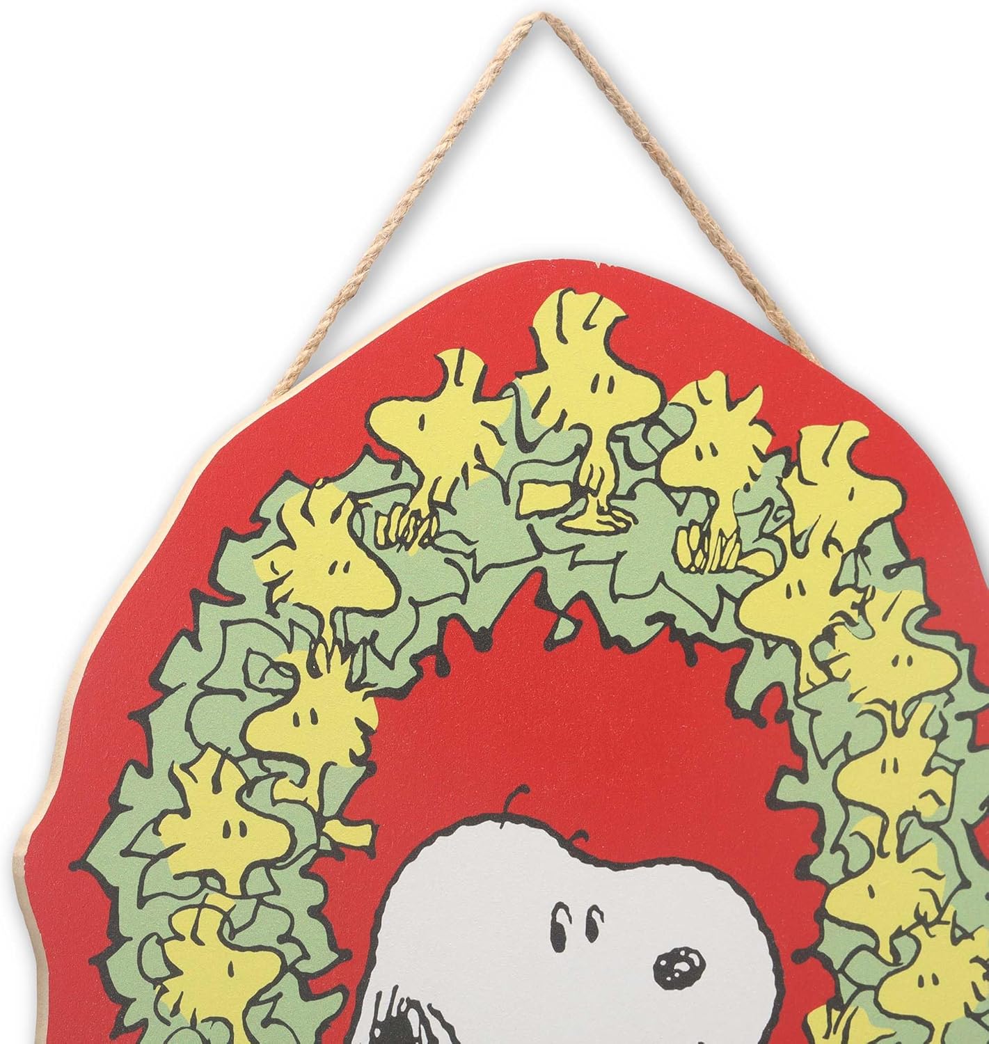 Peanuts Snoopy in Woodstock Wreath Hanging Wood Wall Decor - Adorable Snoopy Wreath Decoration for Christmas Decor - Image 4