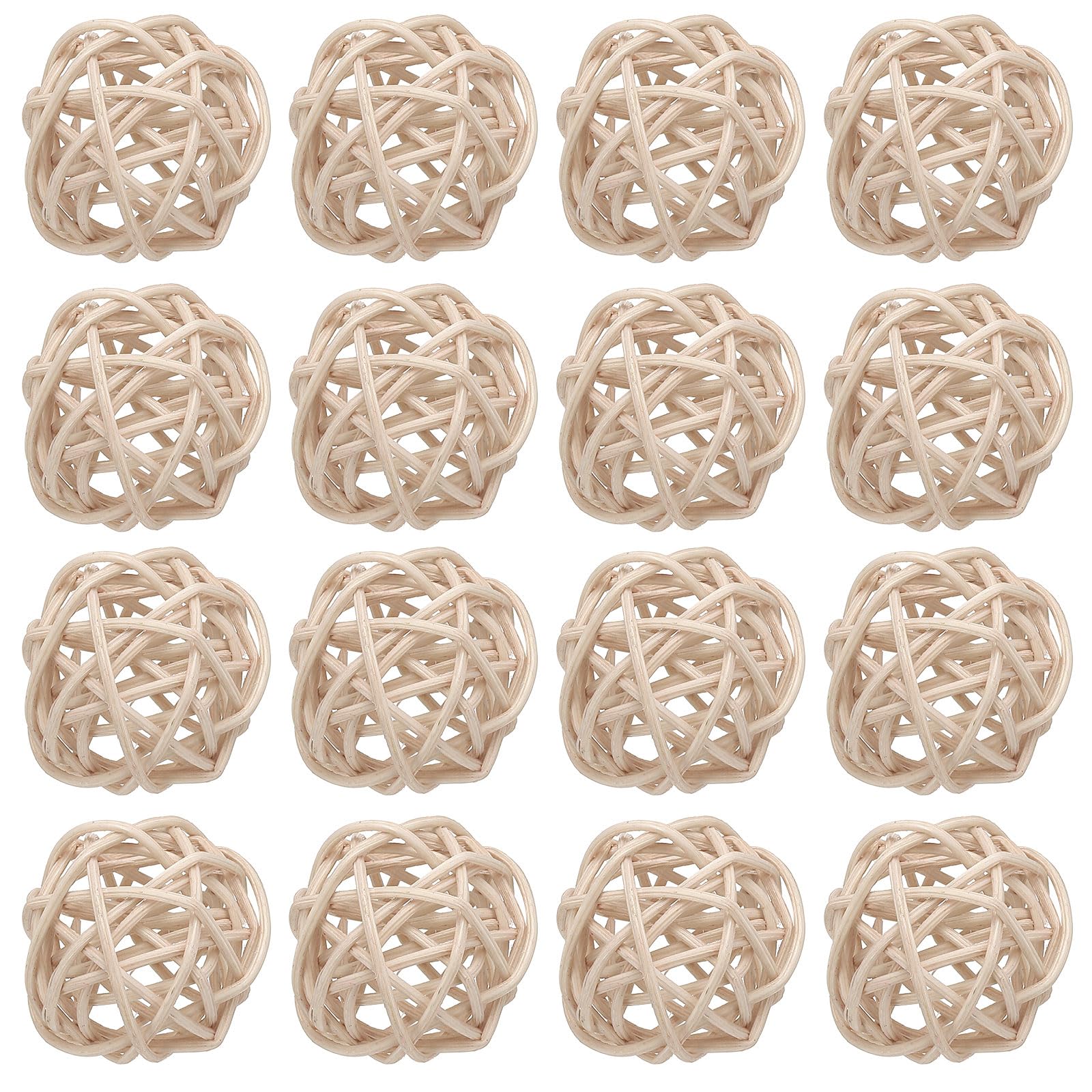 sourcing map 12 Pcs Wicker Rattan Balls 1.2 Inch Rattan Decorative Balls Vase Fillers for Wedding Party Centerpiece Bowls Home Decoration, Wood