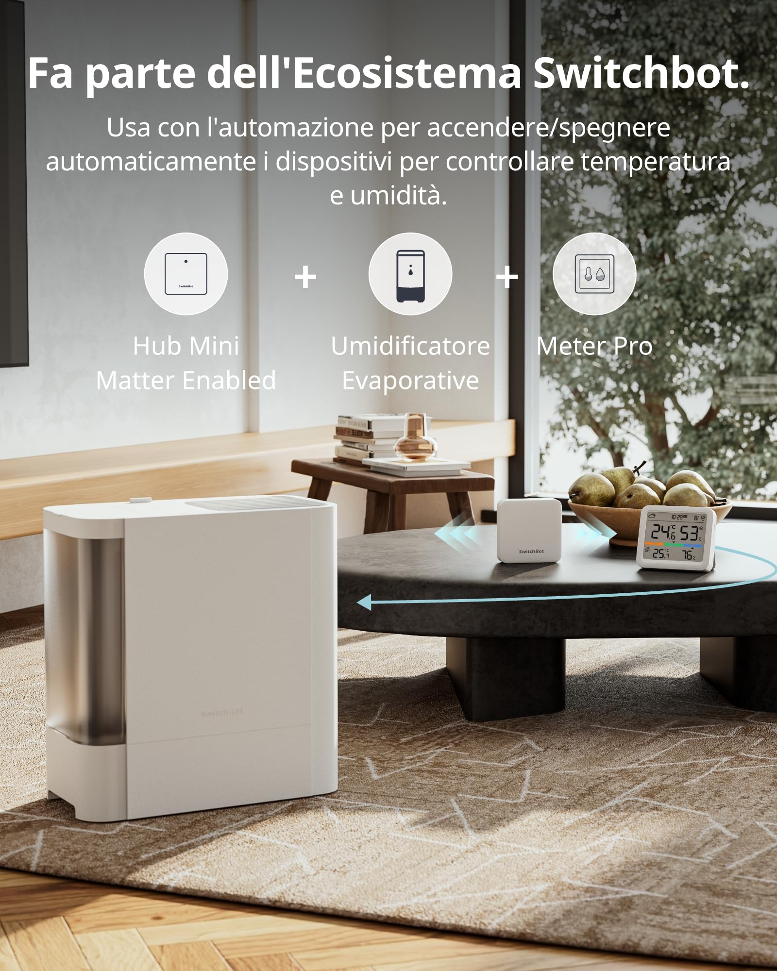 SwitchBot Stazione Meteo WiFi, Termometro Igrometro con Previsione del Tempo, Raggio Bluetooth 120m