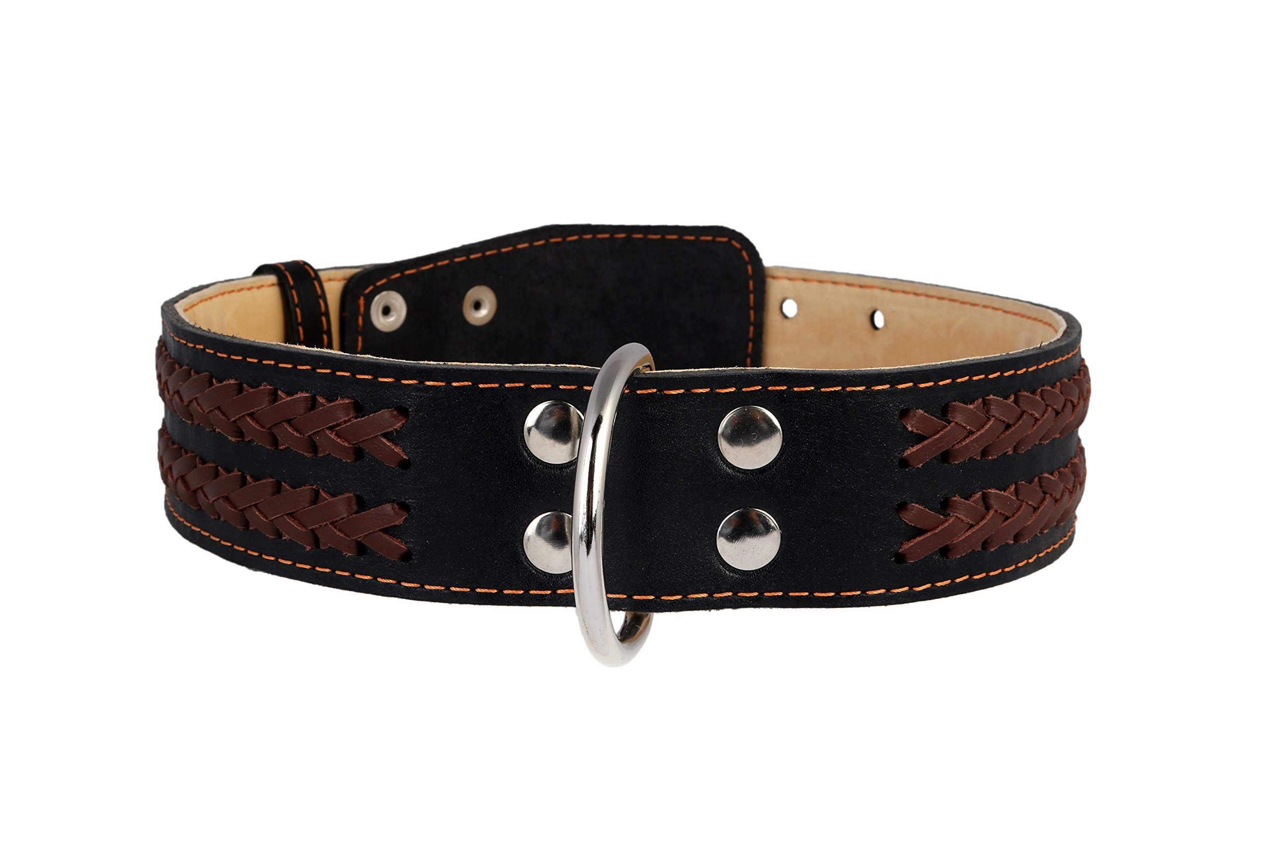 Collier en Cuir COLLAR Tressé Noir 57-69 cm | Sécurité Grand Chien