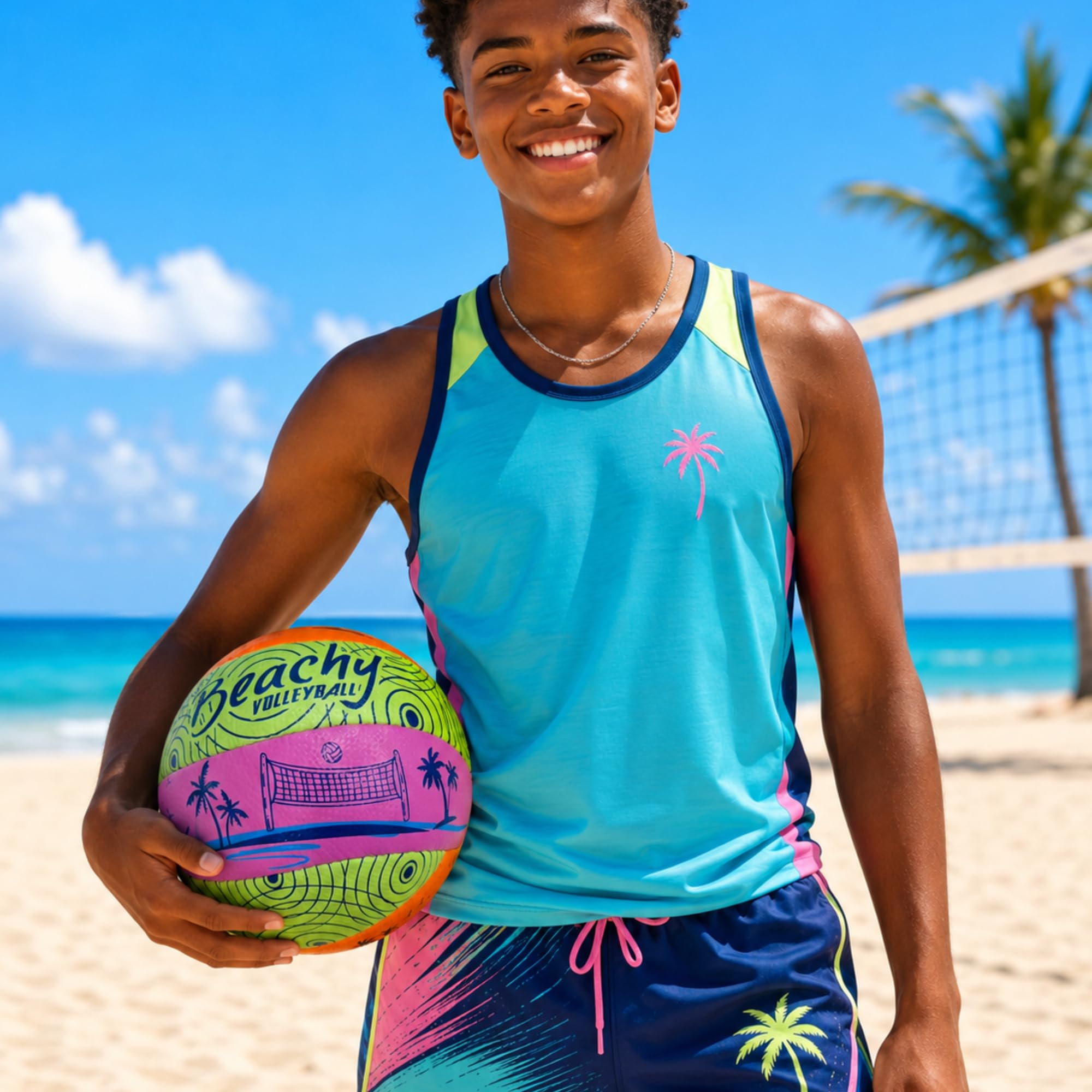 Safe Sport Gear Beachy Volleyball – weicher Griff, offizielle Größe, leichter Strand-Volleyball für drinnen und draußen, Spaß für Kinder und Erwachsene