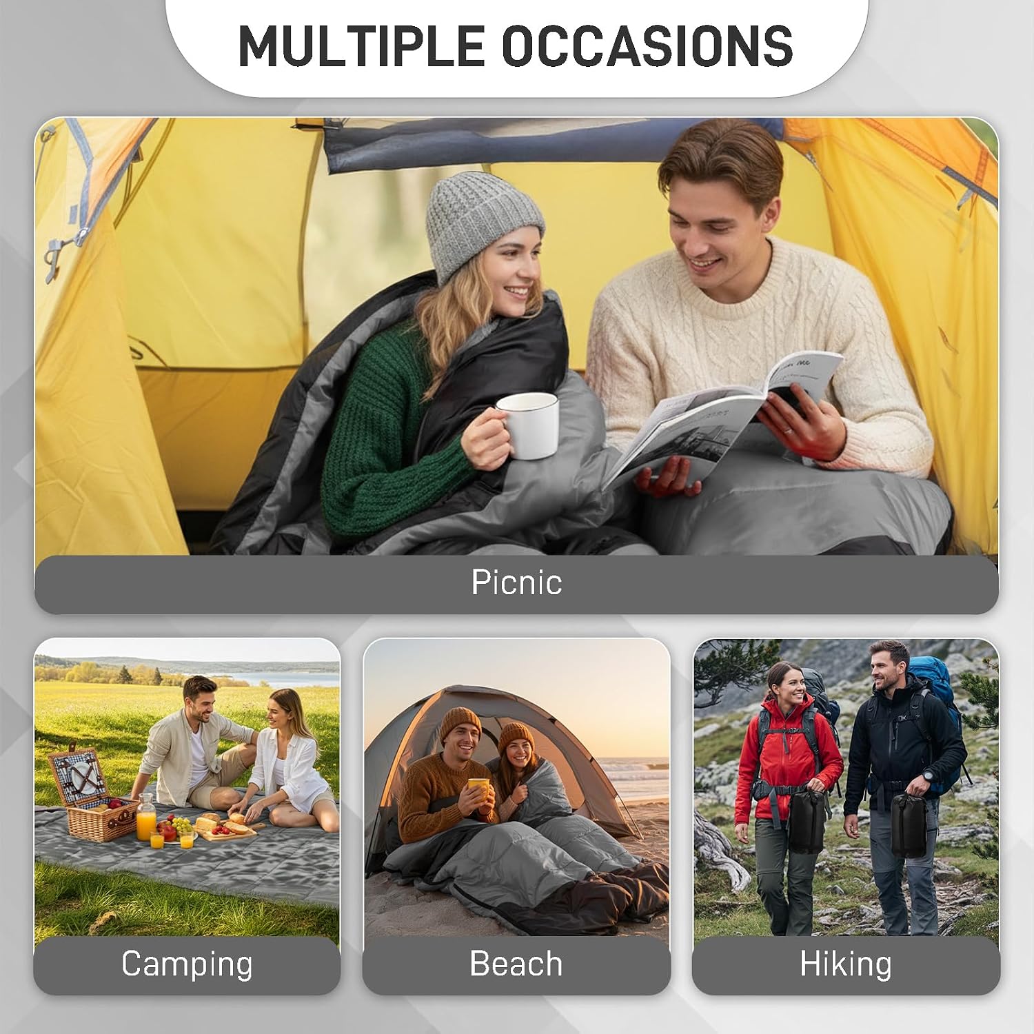 Outvita Camping Sleeping Bag, Cold Weather & Warm for Adults Big and Tall, Lightweight, Waterproof, Backpacking, Camping Gear Equipment for Traveling,Hiking,Hotel,Outdoor & Indoor