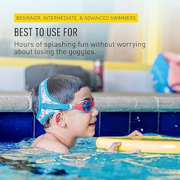 FINIS DragonFly Kids Swim Goggles - Ages 3-6, Adjustable Floating Strap, UV Protection, Anti-Fog