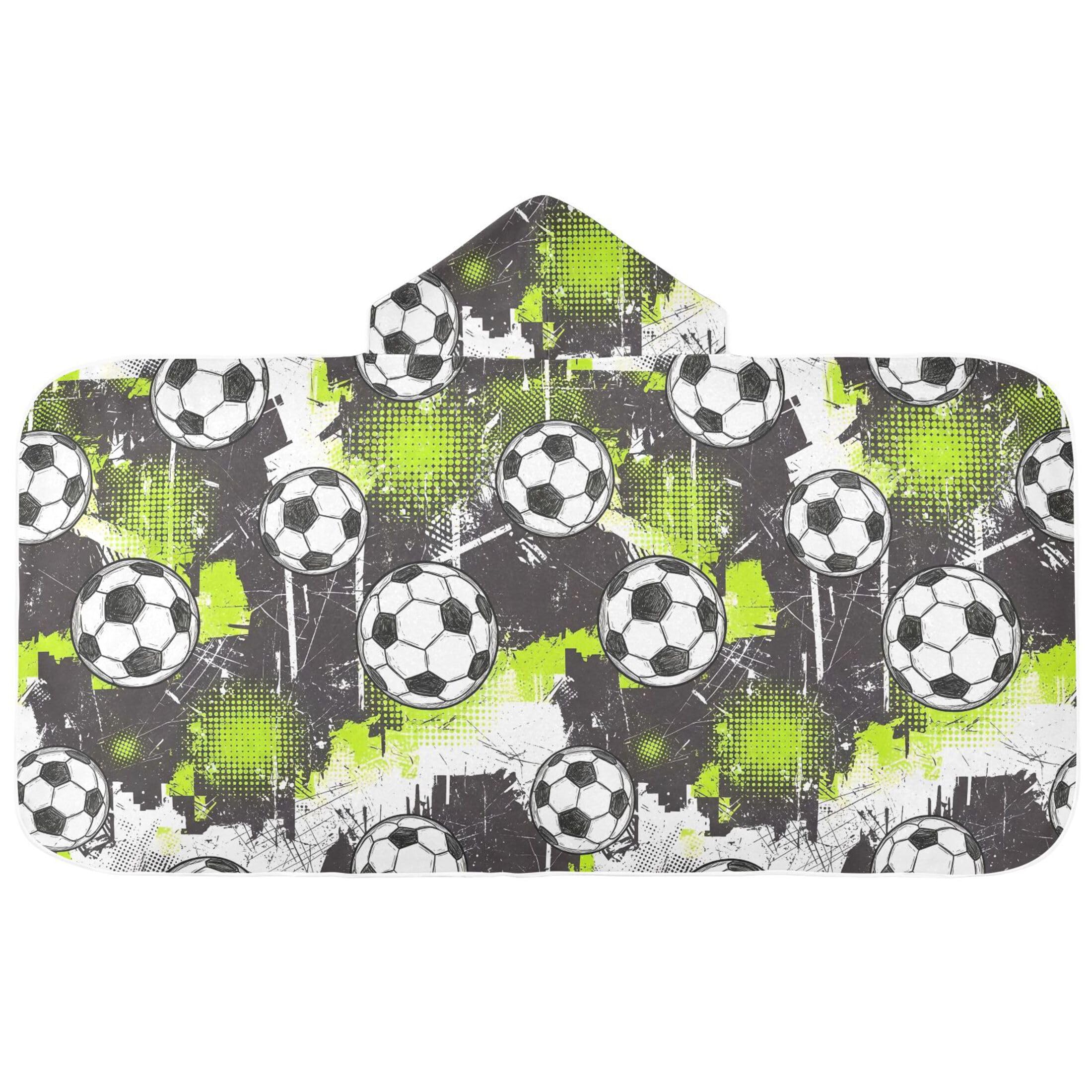 Fuauuyl Soccer Hooded Baby Bath Towel Soft & Breathable Towel for Newborns Infants Toddlers, Nursery Essential