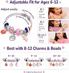 Girls Charm Bracelet Making Kit: Unicorn Toys for Girls Gifts 8-12 Years Old, Birthday Gifts 6 7 8 9 10 Year Old Girl Gift Ideas, Inspires Creativity Art and Crafts for Kids Age 6-8 Jewelry Making Set