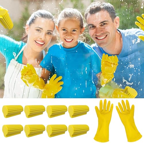 Miniatura 3 de PAYANGPU Esponja limpiadora húmeda, 8 piezas, esponja para quitar el polvo, cepillo para el hogar con guantes para limpiar persianas, vidrio,