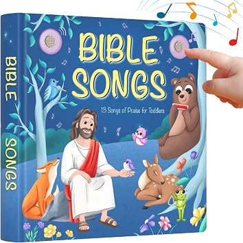 LEARNING BUGS Christian Bible Songs 13 Songs of Praise for Little Ones, Musical Books for Toddlers, 28-Button Music Book, Musical Toys for Toddlers 1-3