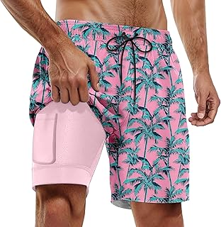2025 - Pantalones de playa europeos de verano para hombre, modernos, cómodos, coco, playa hawaiana, ocio, deportes, pantalones de trabajo de doble capa, pantalones cortos de trabajo para