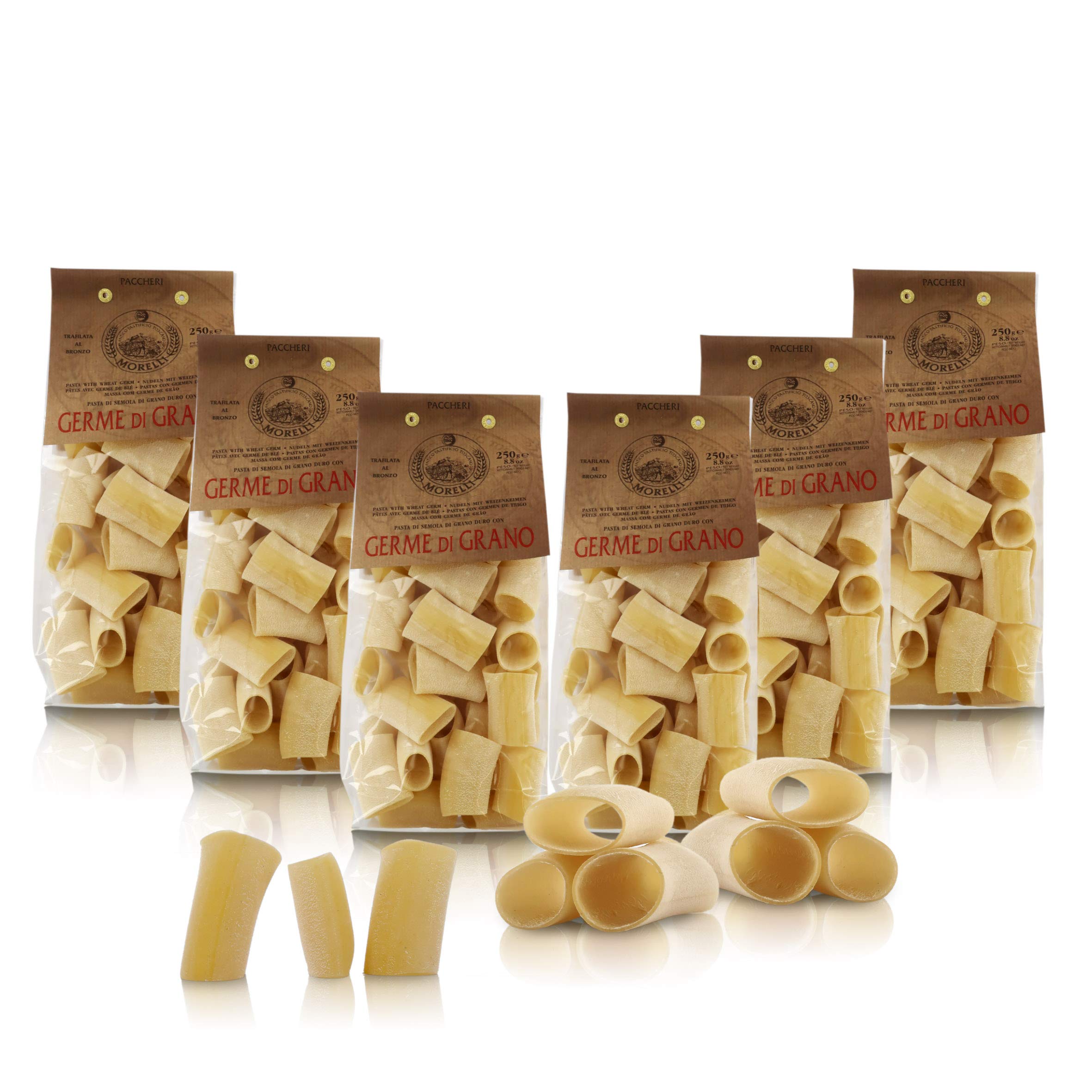 Paccheri, Pasta Italiana De Germen De Trigo - Lote de 6 x 250g