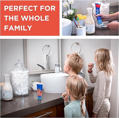 Miniatura 35 de Chrome Cherry SqueezMe Tapones de pasta de dientes con cierre automático, tapa de silicona para niños y adultos, dispensador de pasta de dientes sin