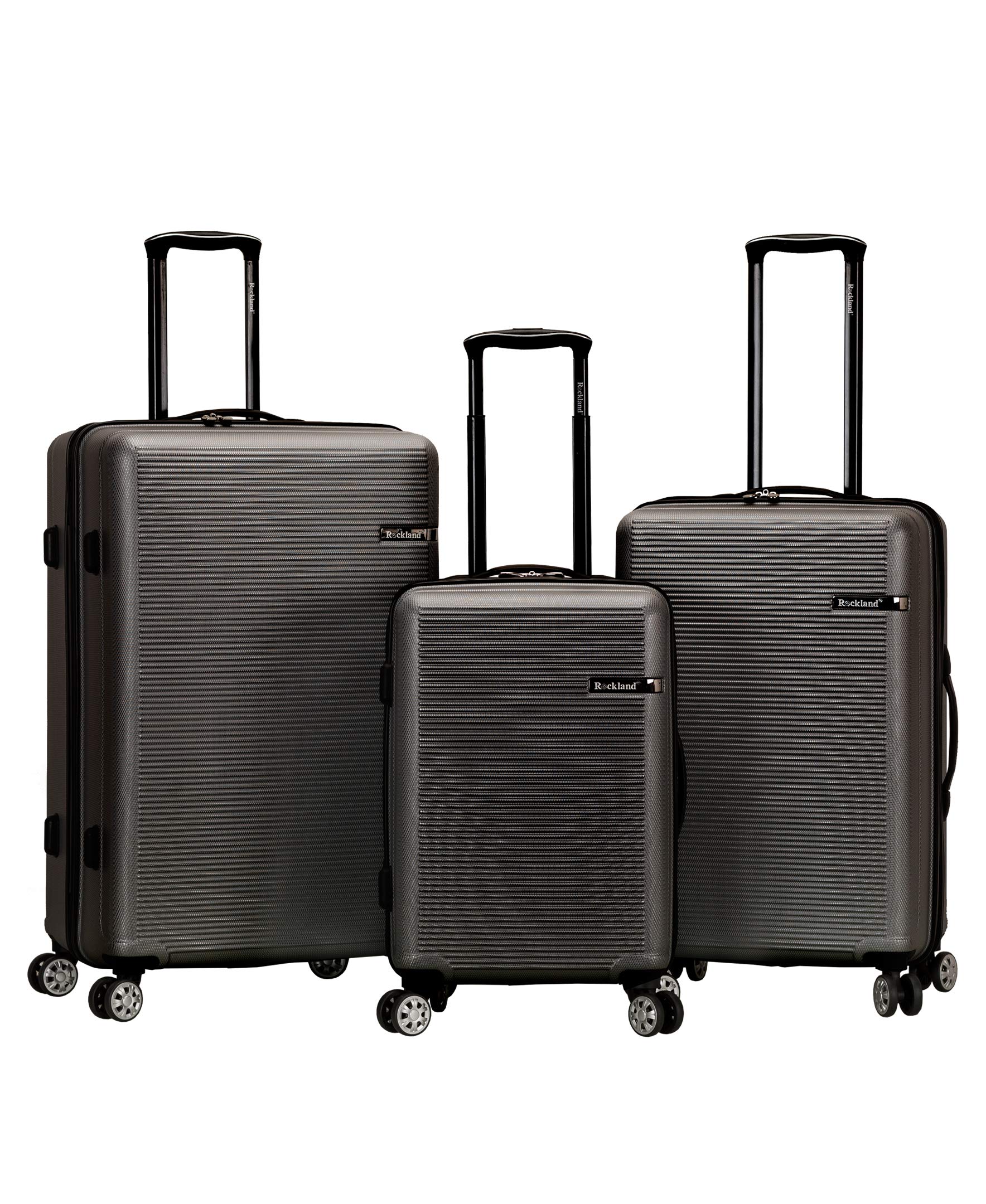 RocklandSkyline Hardside Spinner Wheel Luggage, Grey, 3-Piece Set (20/24/28)