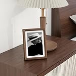 Dreamland 5x7 Picture Frame, USA-Sourced Walnut Wood Photo Frame with HD Tempered Glass, Wooden 5x7 Frame Matted to 4x6, Handcrafted Rounded Corner Frames for Tabletop or Wall Display