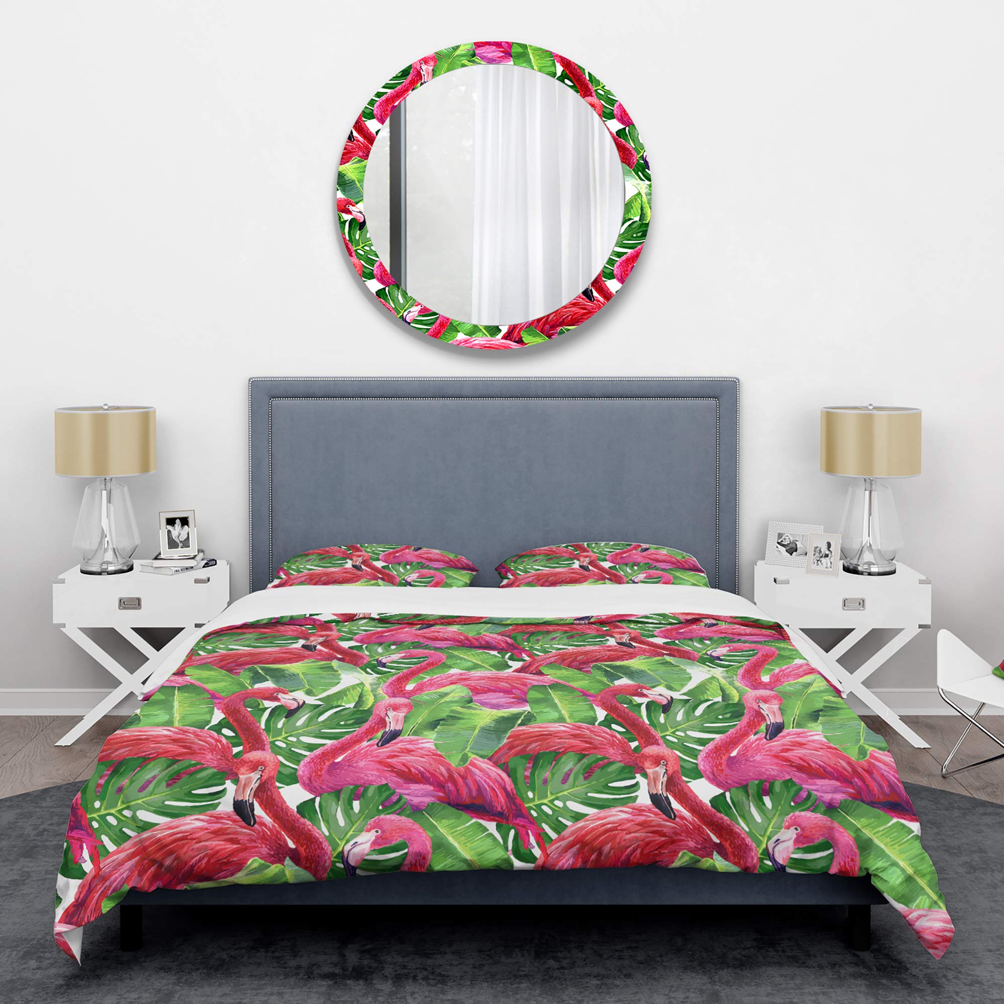 Housse de couette flamant rose tropical pour créer une oasis de fraîcheur dans la chambre