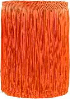 10 Yards 12'' Width Fringe Trim Tassel Sewing Trim Lace Polyester Fibre Tassel for Clothes Accessories Latin Wedding Dress and DIY Lamp Shade Decoration (Orange)