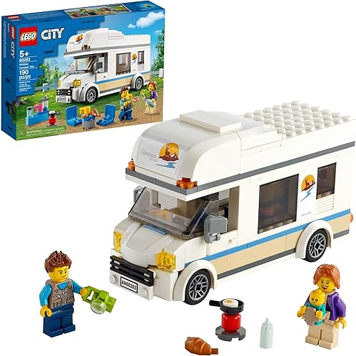 LEGO City Great Vehicles Holiday Camper Van 60283 - Juego de juguetes de construcción para niños niños y niñas a partir de 5 años 190 piezas