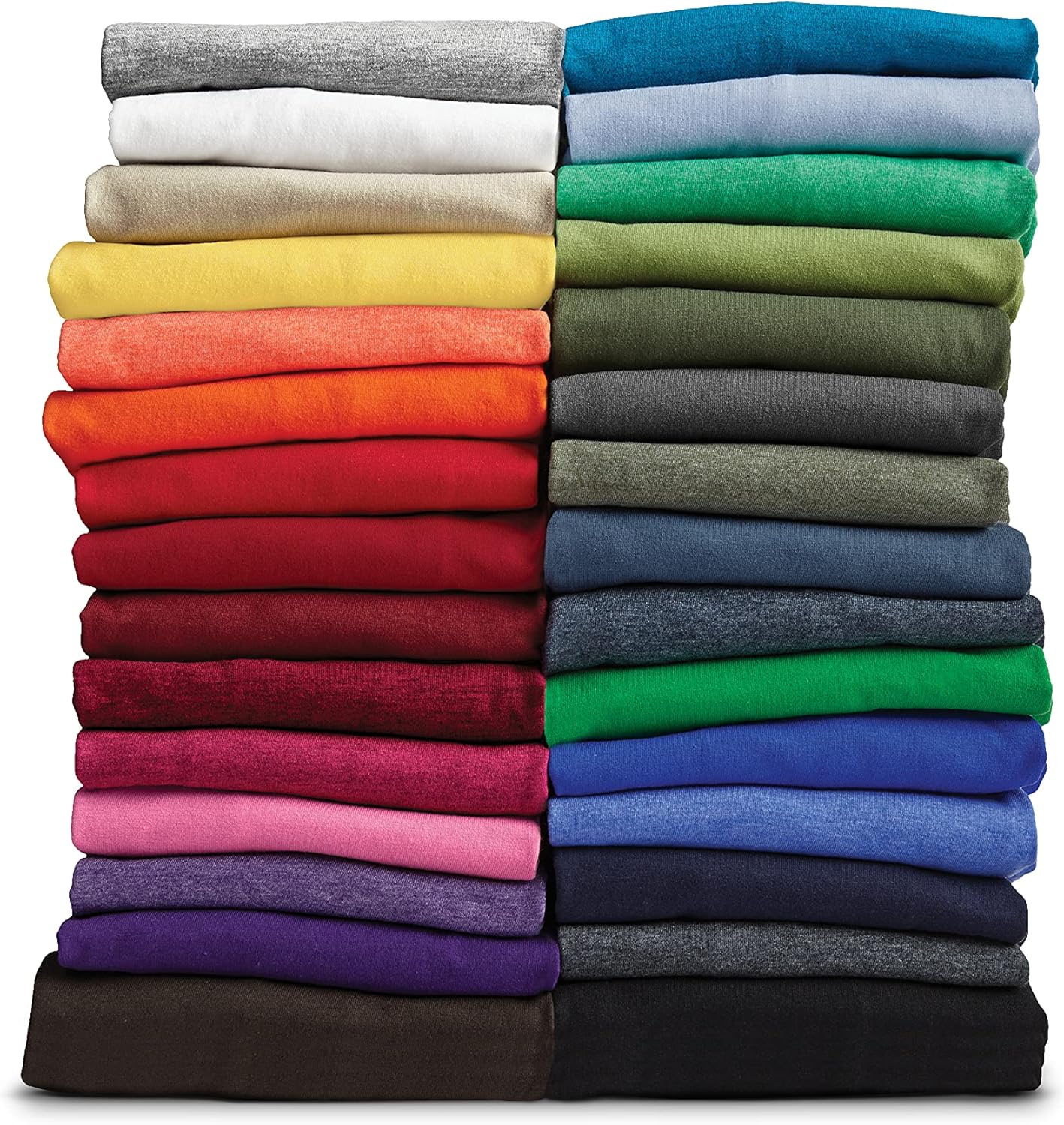 Multipack 64000 Men's Bulk Bundle Crewneck T-Shirts 3, 6, 10 Pack - Make Your Own Color Set
