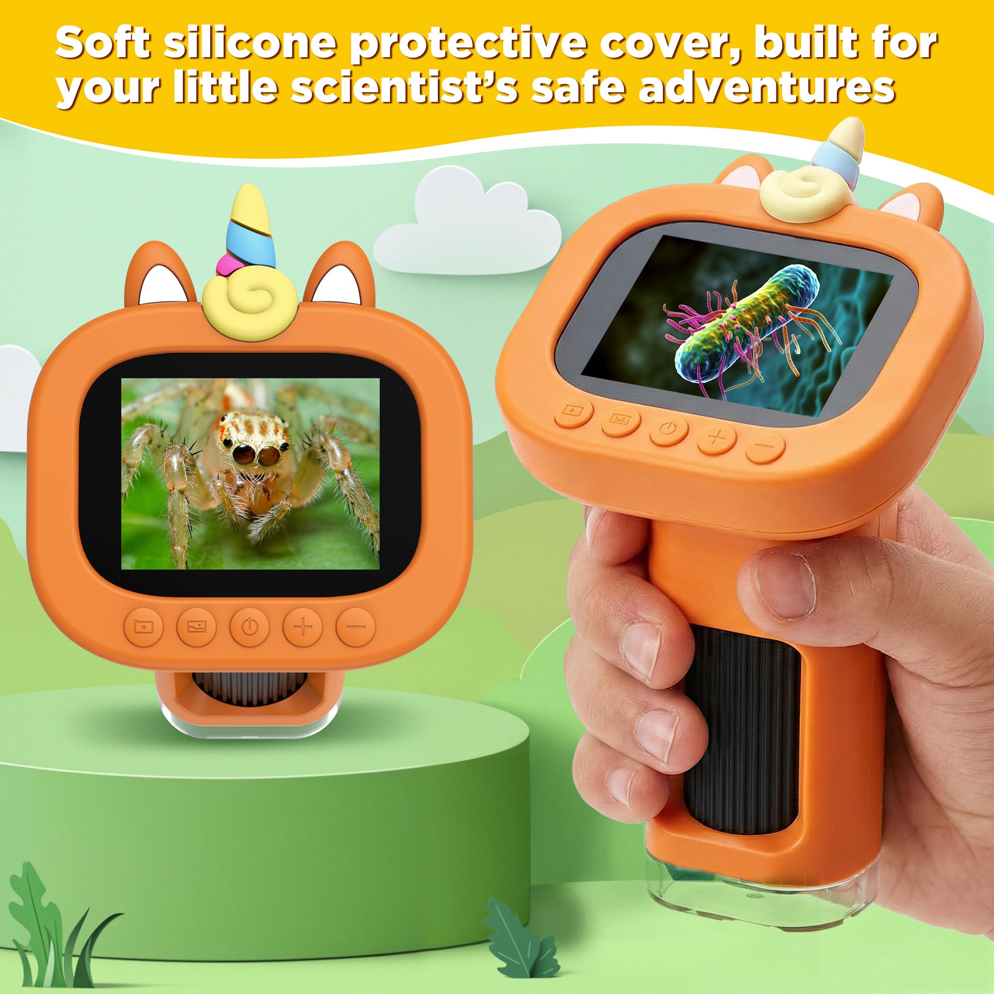 USCAMEL Digitales Mikroskop für Kinder 1000X: mit 2,4-Zoll-Farbdisplay