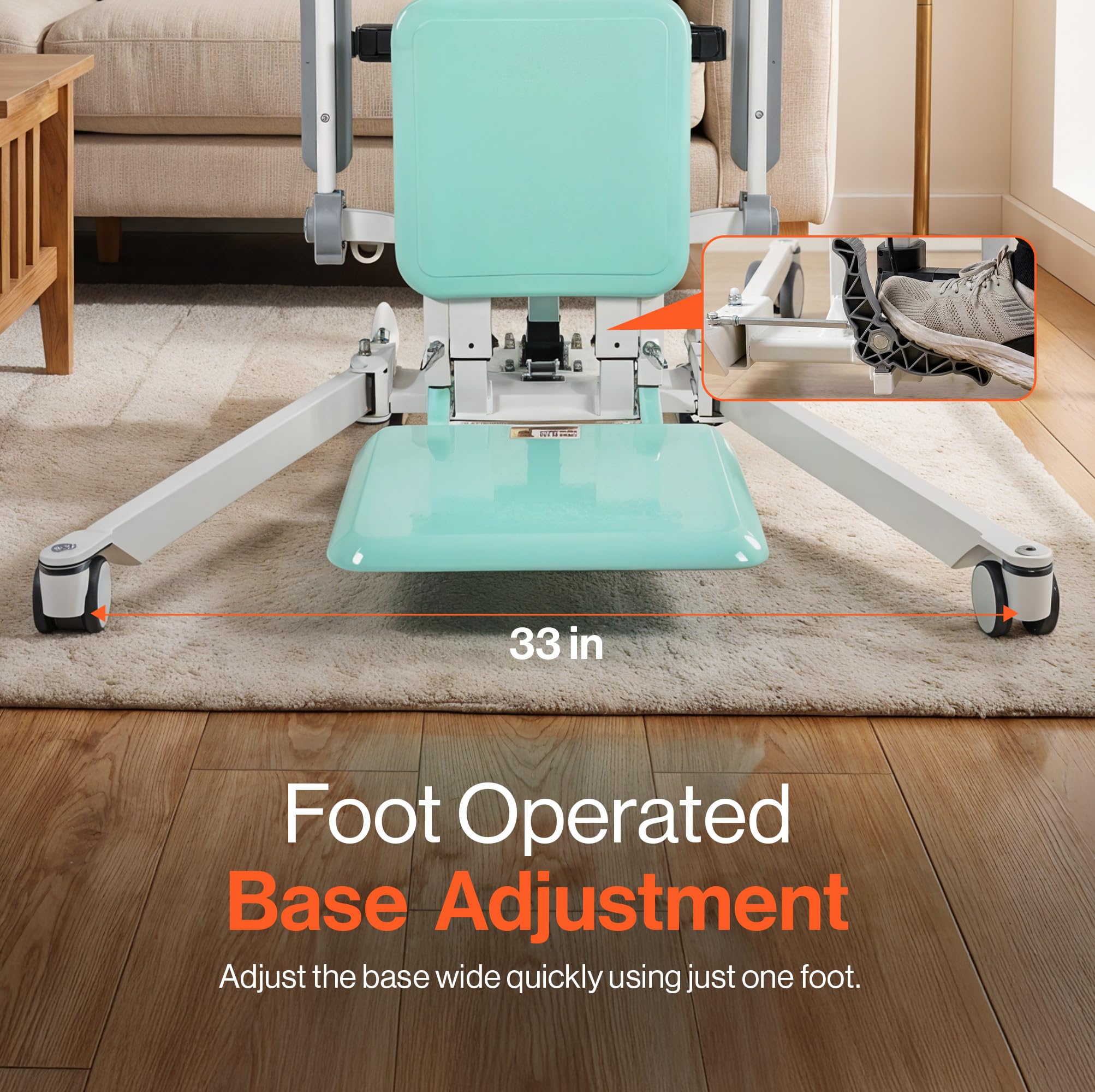 SuperHandy Sollevatore elettrico per trasferimenti, terra-in-piedi, 227 kg