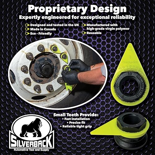 Miniatura 4 de Silverback Automotive - Juego de 100 indicadores de tuercas sueltas, bolsa de 100 unidades. Simplifica las inspecciones de las ruedas previas al