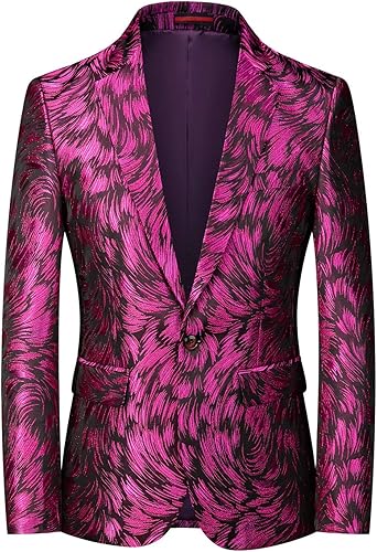 MOGU Mens Blazer Slim Fit Sport Coats for Daily Prom Party US Size 30 Purple
