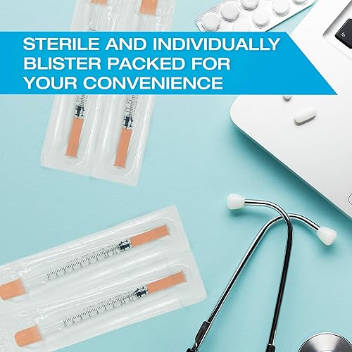 Miniatura 2 de Tilcare U40 Jeringas de insulina para mascotas, 1.02 oz, 0,3 cc, 0.500 in, paquete de 100 unidades, jeringas diabéticas sin látex, jeringas médicas