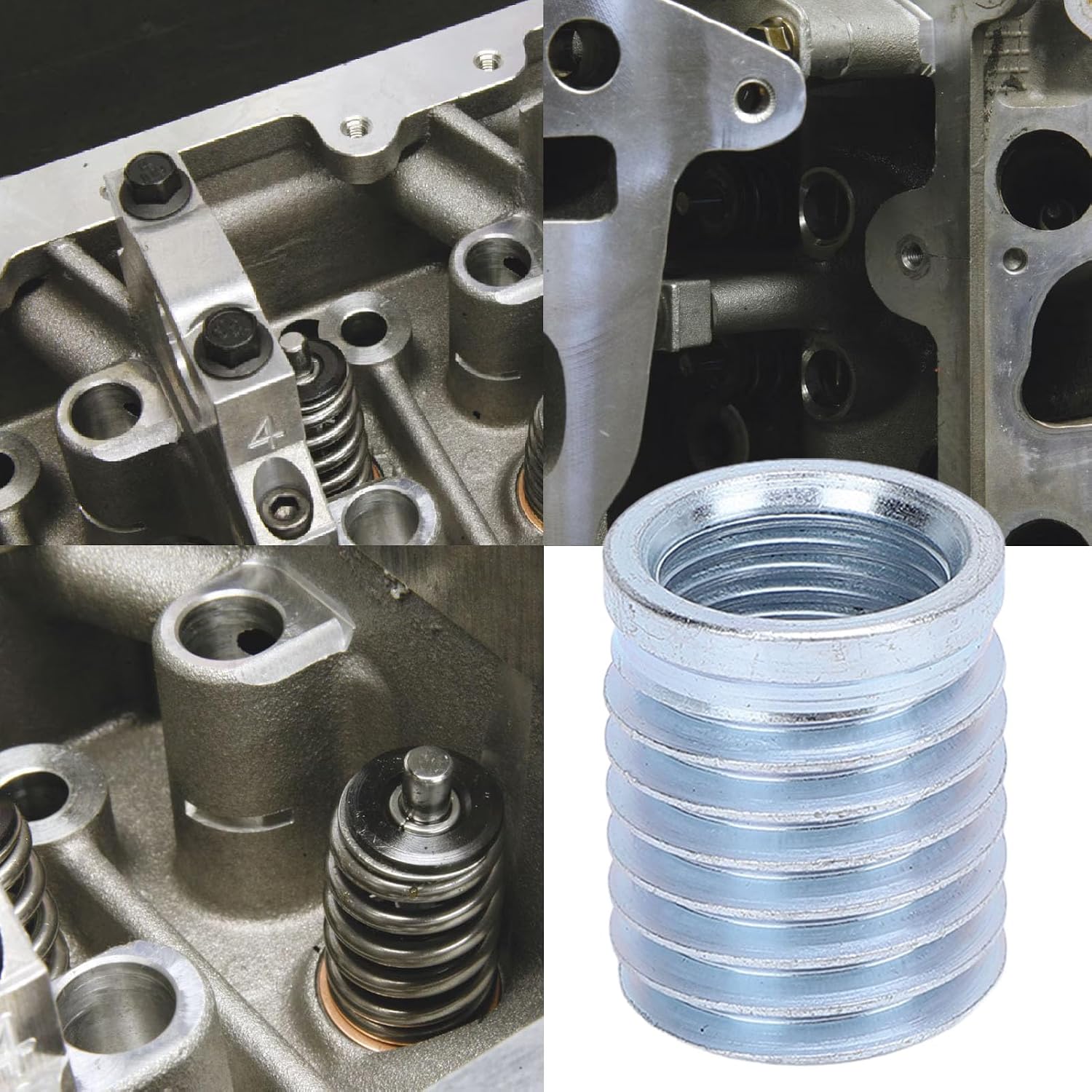POCREATION SAE Coarse Thread Repair Insert 3/4-10inch External 14mm X 1.25 Pitch, Carbon Steel Cylinder Head Port Insert for 4.6 5.4 Engines